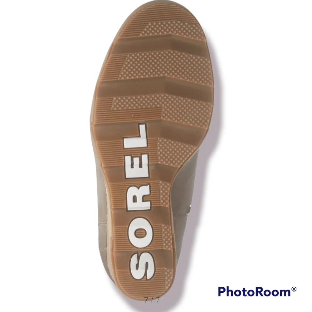 Sorel Joan Of Arc Uptown Waterproof Wedge In Khaki - Picture 7 of 11